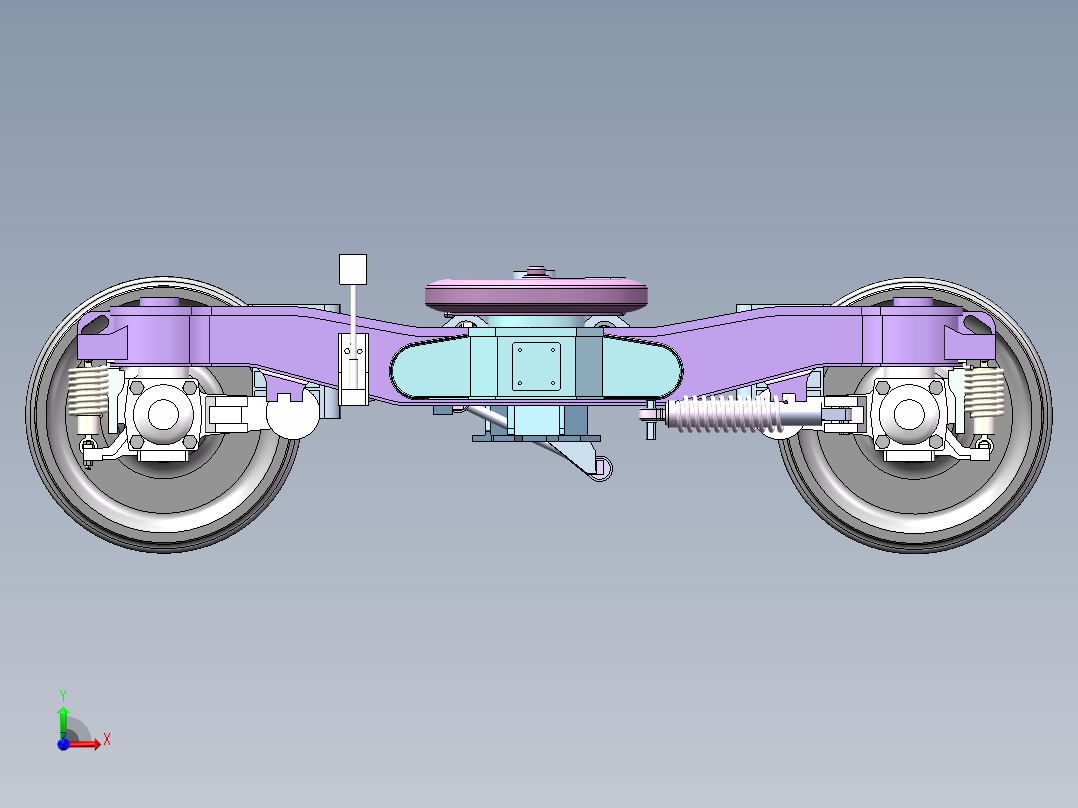 CRH2型动车组拖车转向架前视图