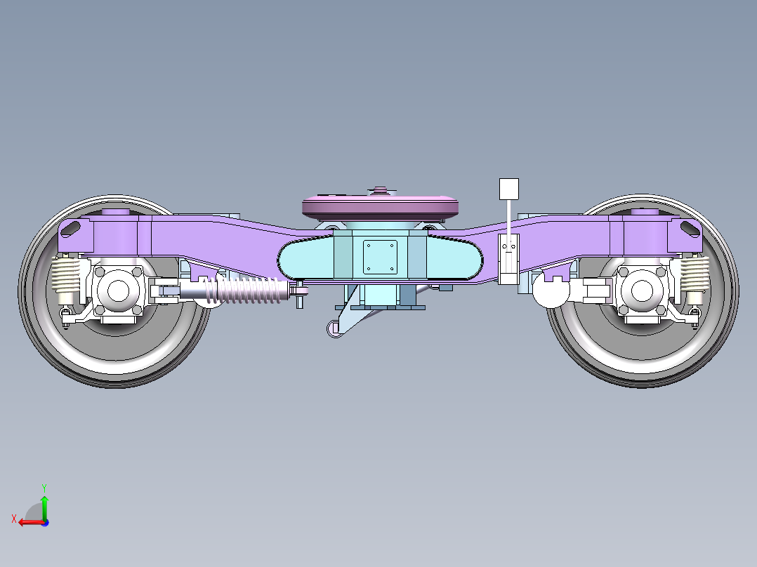 CRH2型动车组拖车转向架后视图