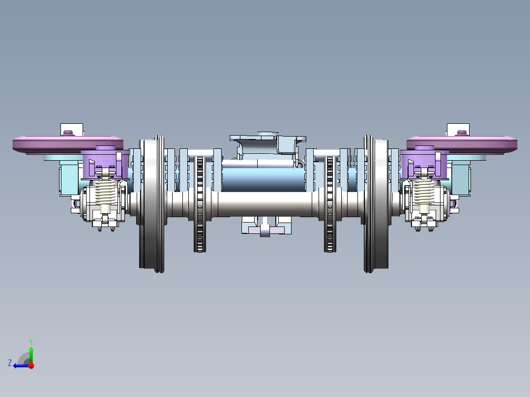 CRH2型动车组拖车转向架右视图