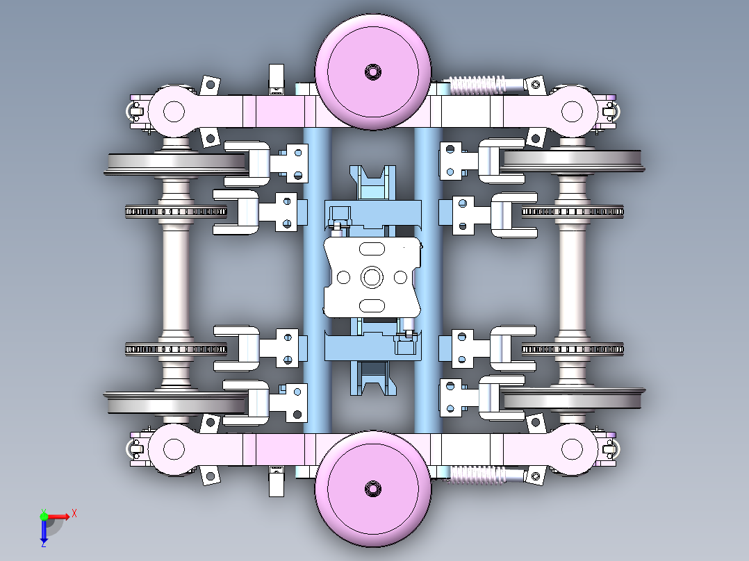 CRH2型动车组拖车转向架俯视图