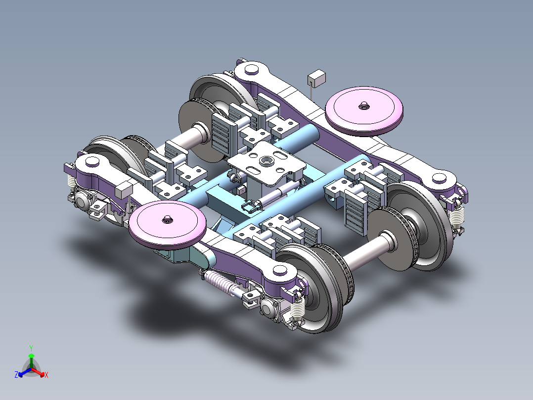 CRH2型动车组拖车转向架正等轴测图