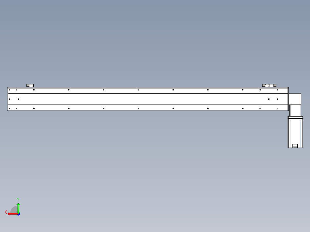 同步带滑台-半封闭B13-L90-S1350-L-Z86-D3后视图
