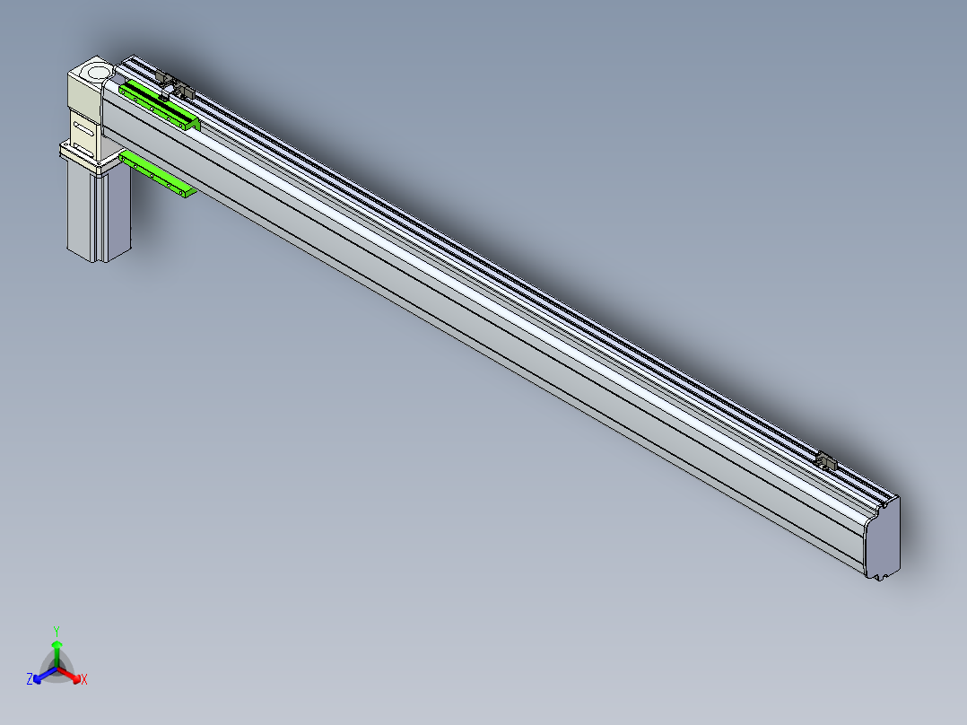 同步带滑台-半封闭B13-L90-S1350-L-Z86-D3正等轴测图