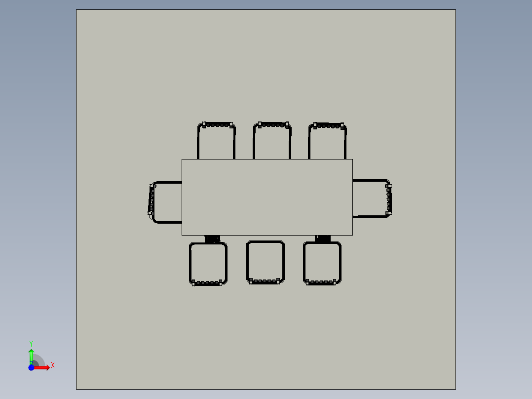 餐桌带漂亮的椅子前视图