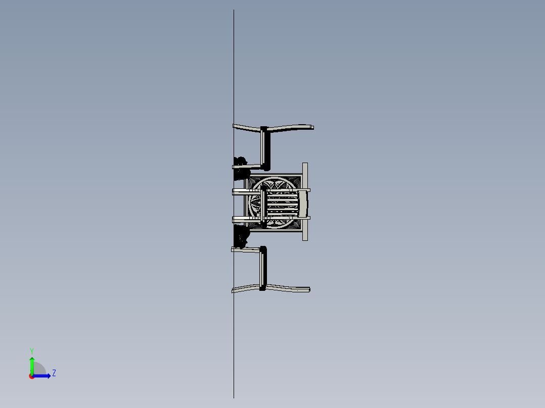 餐桌带漂亮的椅子左视图