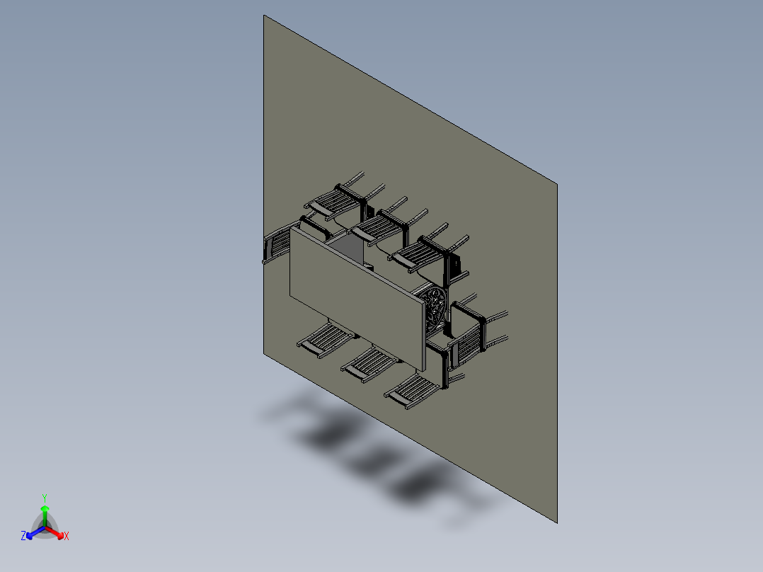 餐桌带漂亮的椅子正等轴测图