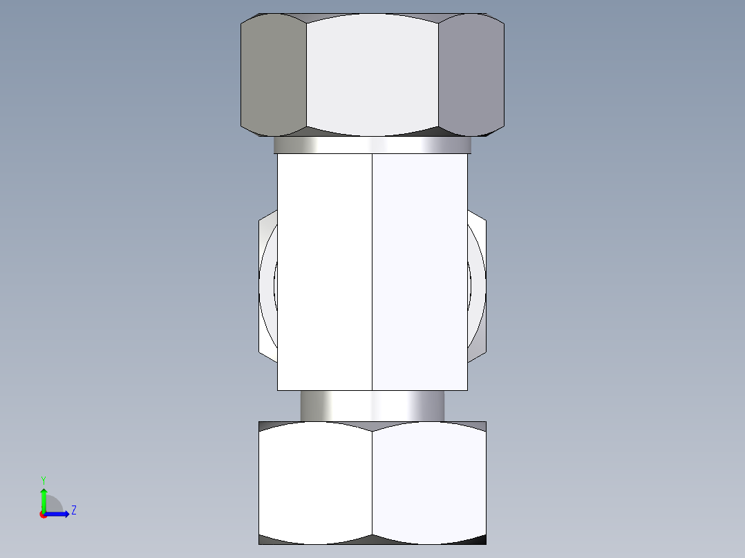 卡套式工业通用硬管接头EO_Standpipe_run_tee_EVL38S71左视图