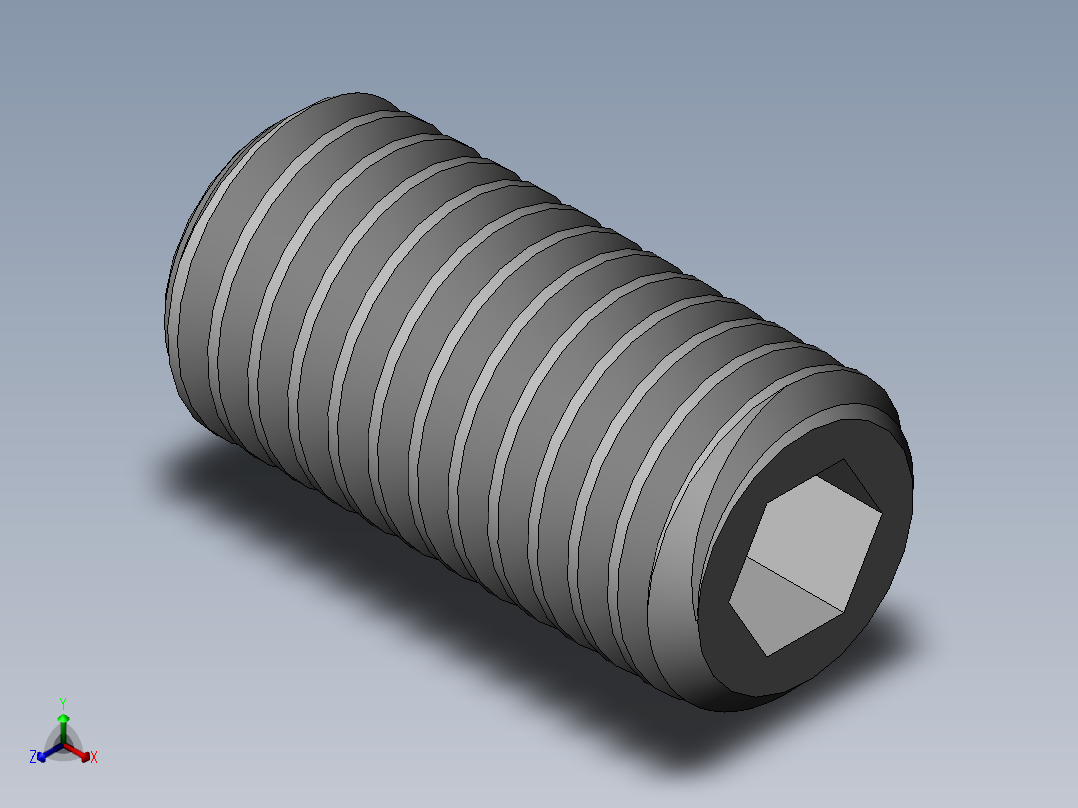 DIN 913-ISO 4026 固定螺钉-M10 L=20.SLDPRT正等轴测图
