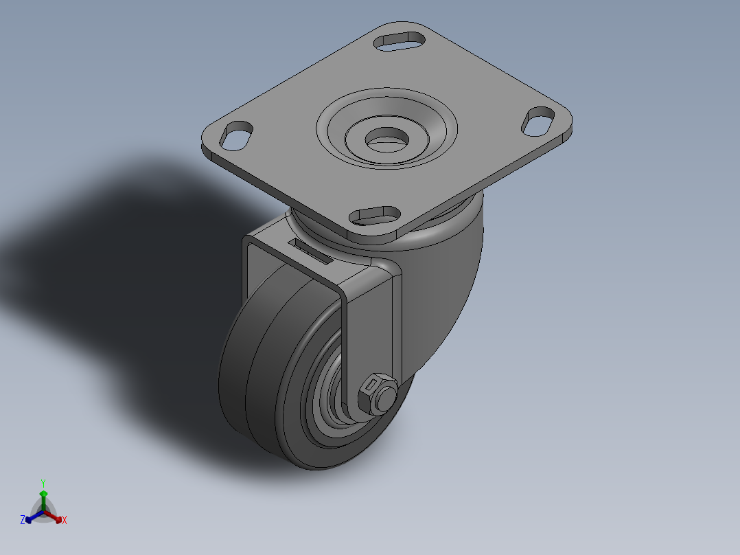 科顺脚轮Colson-3_00317_449正等轴测图