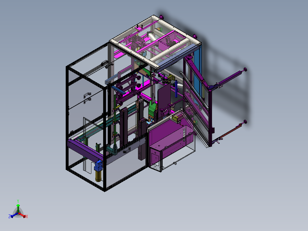 纸箱开封箱机sw18正等轴测图