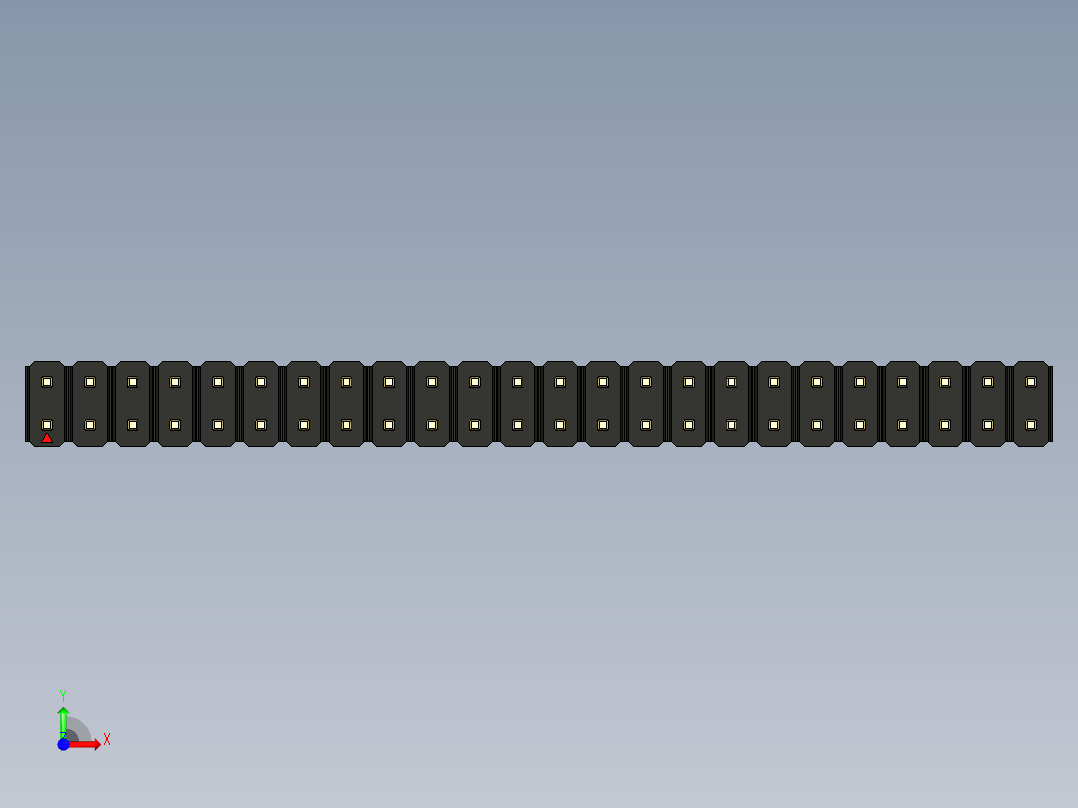 彩色公头100mil（2.54mm）系列-DS1021_black_2x24p_100mil_Type1_rev1.0前视图