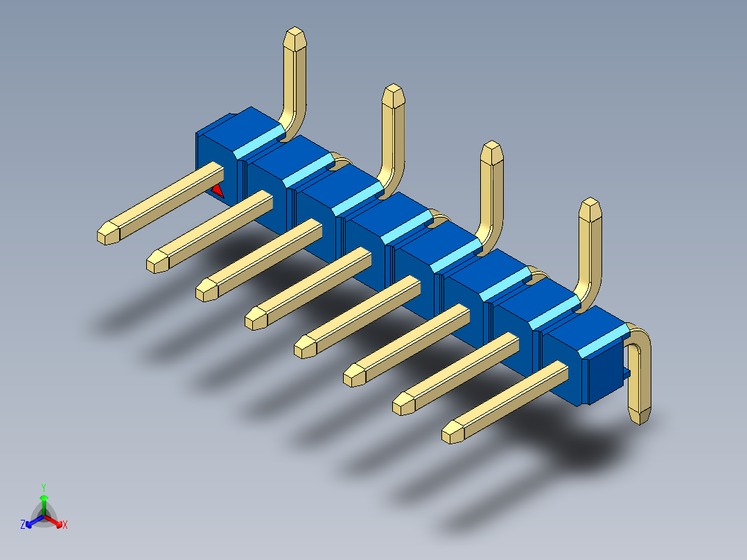 彩色公排针 100mil 2.54mm 系列-DS1022_blue_08p_100mil_Type_SMT_R1_rev1.0