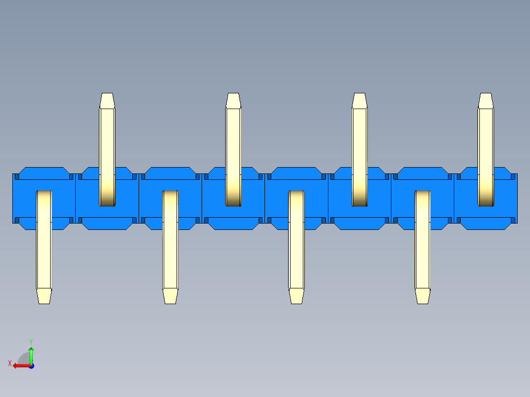 彩色公排针 100mil 2.54mm 系列-DS1022_blue_08p_100mil_Type_SMT_R1_rev1.0后视图