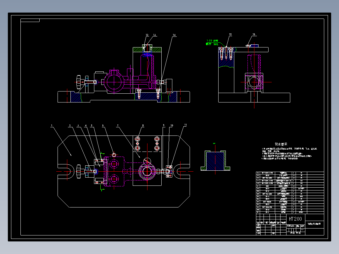 CA1340支架钻直径22孔专用夹具含CAD图纸+工序卡+说明书