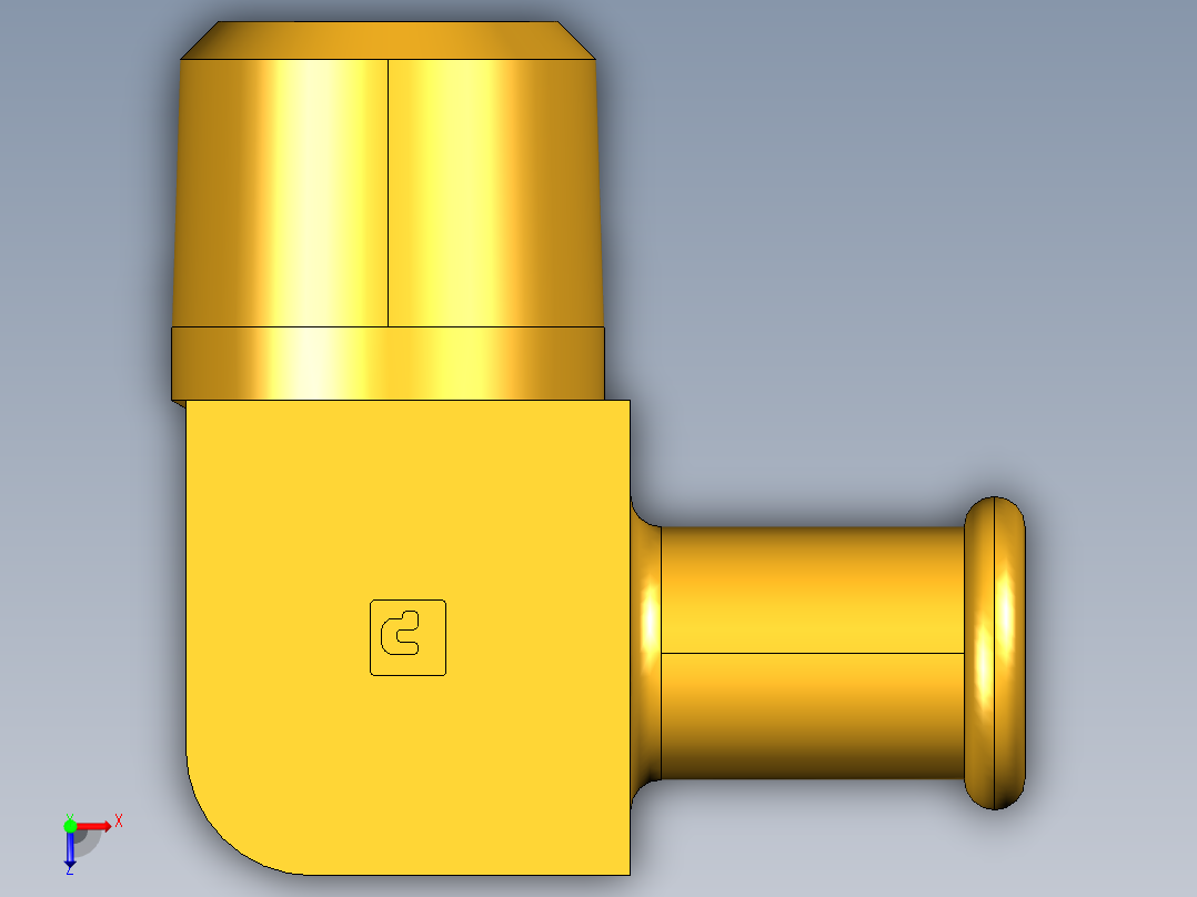 倒齿式工业管接头Beaded Hose Barb 90Deg Elbow Tube to Male Pipe 269HB-8-8俯视图