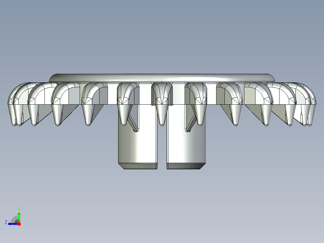 3650 Red Technic Gear 24 Tooth Crown Type III (x pattern).STEP右视图