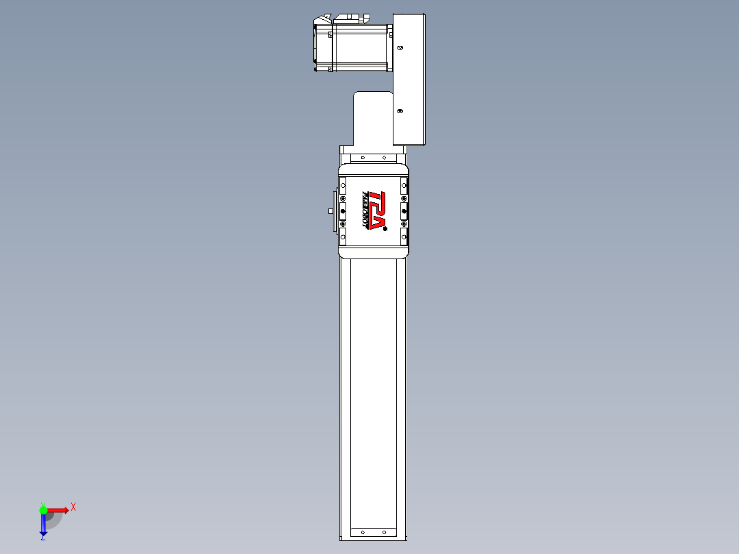 同步带全封闭直线模组TPA-HCB-85D-90-L300-ML-Y-P20-N3俯视图