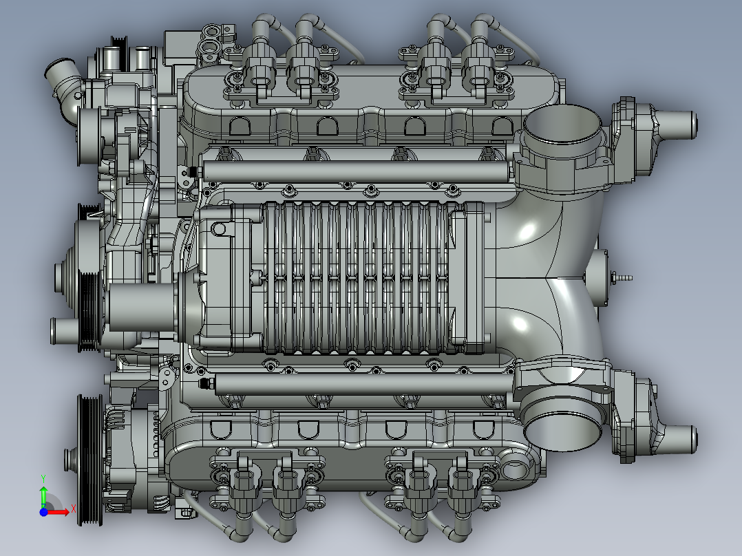 LLXX发动机前视图