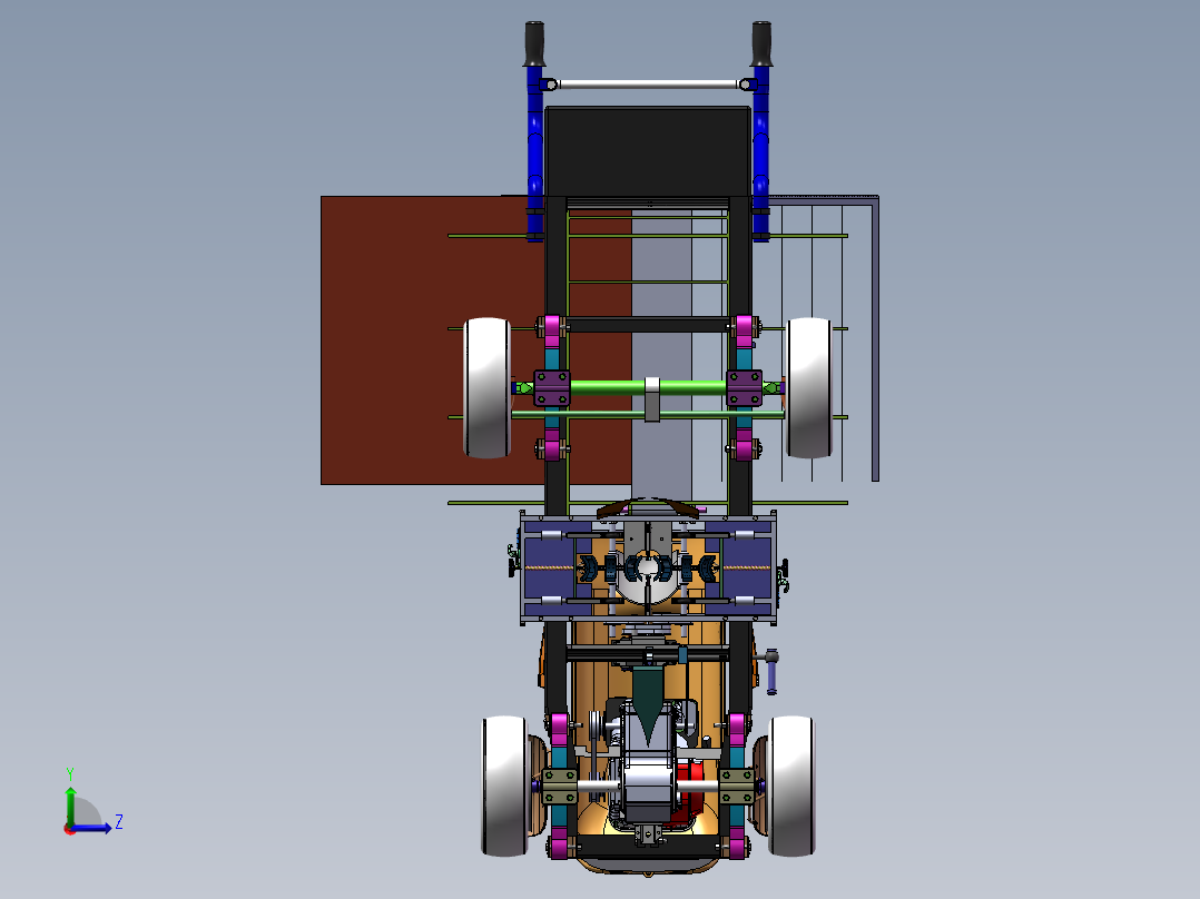 对称双链种埋一体化西瓜幼苗种植机左视图