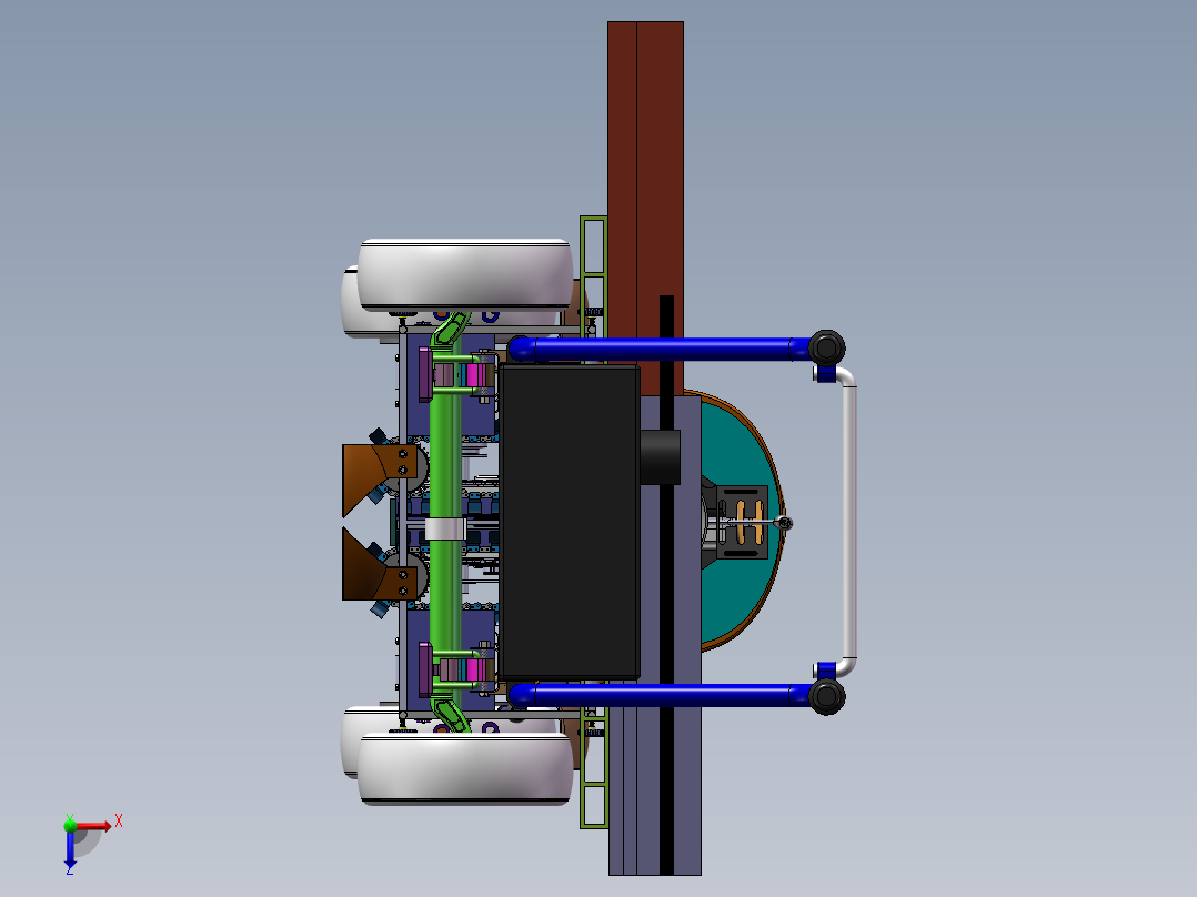 对称双链种埋一体化西瓜幼苗种植机俯视图