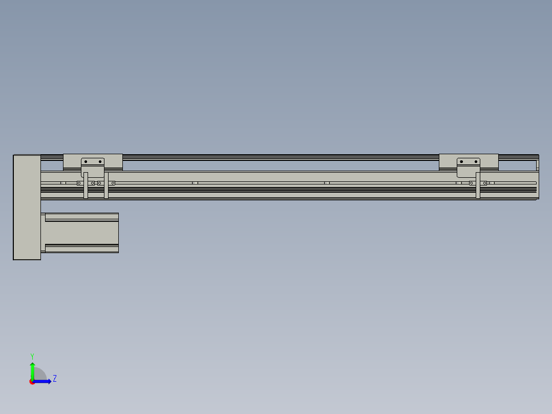 直线模组LHAT10-CA-S550-D-C3设计图纸左视图