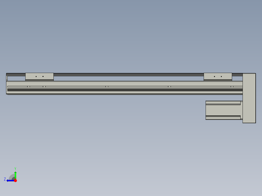 直线模组LHAT10-CA-S550-D-C3设计图纸右视图