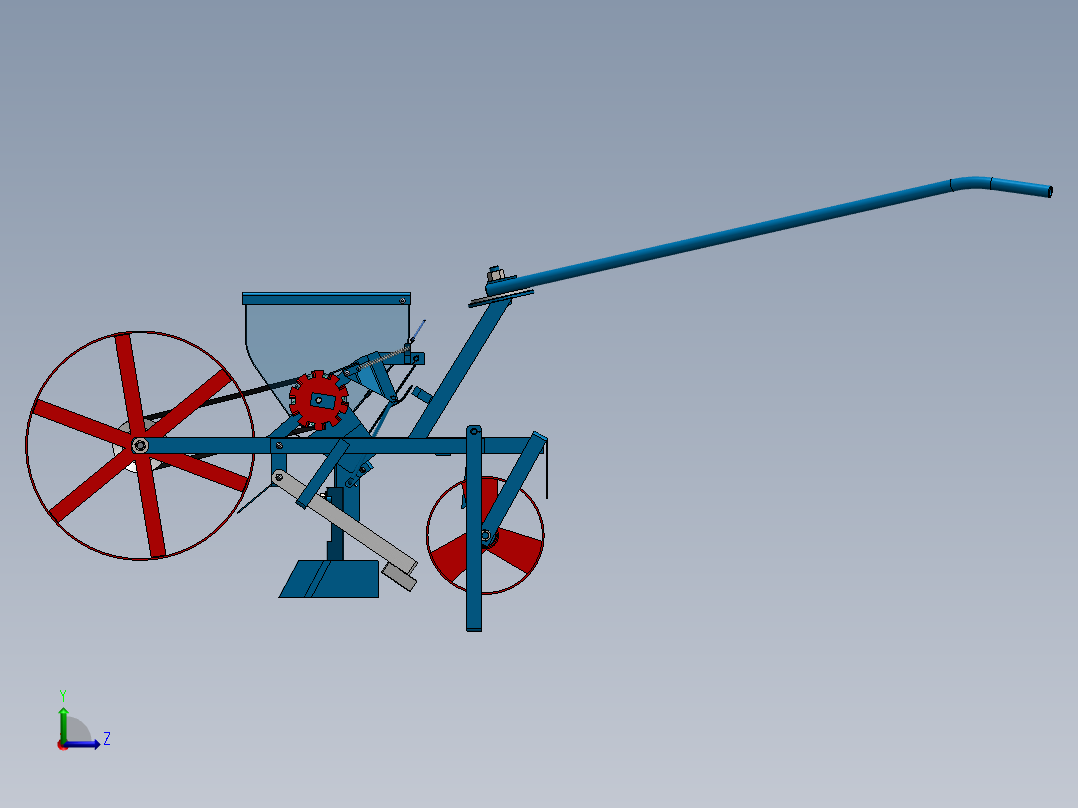 手动播种机左视图