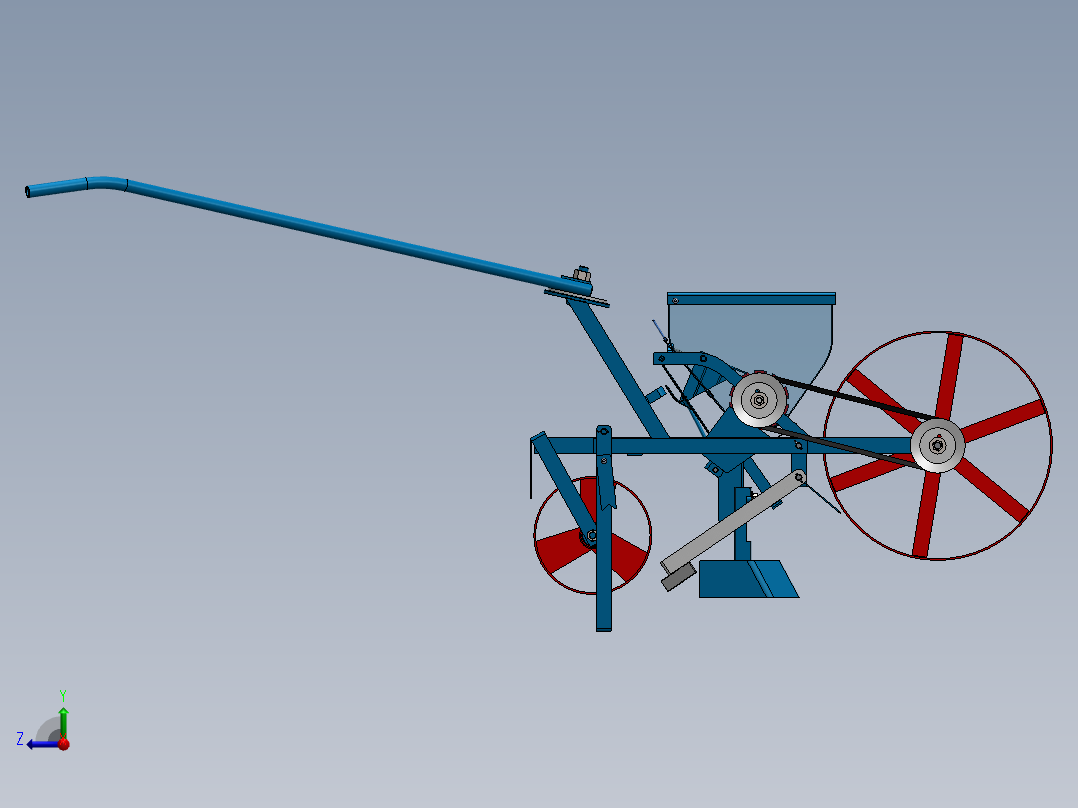 手动播种机右视图