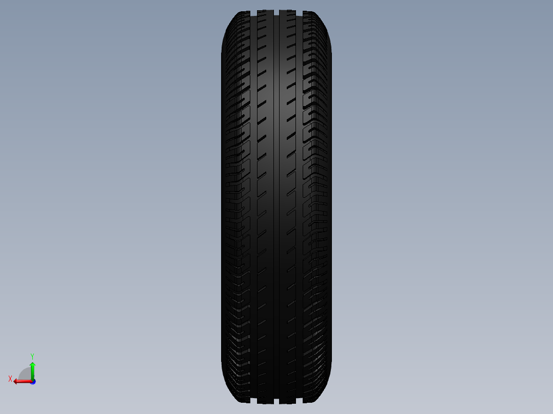 solidworks pneu 165轮胎3D模型后视图