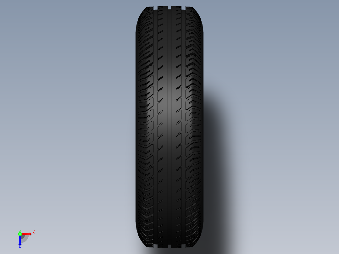 solidworks pneu 165轮胎3D模型俯视图