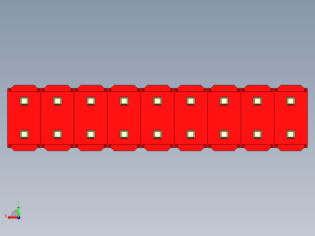 彩色公头100mil（2.54mm）系列-DS1021_red_2x09p_100mil_Type1_rev1.0后视图