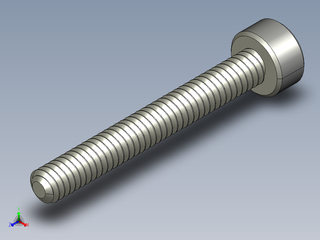 M2-M2 x 0.4mm Thread 16mm LONG SOCKET HEAD CAP SCREW.STEP正等轴测图