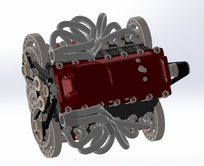 V12发动机3D模型图纸 汽车引擎 水冷设计就绪