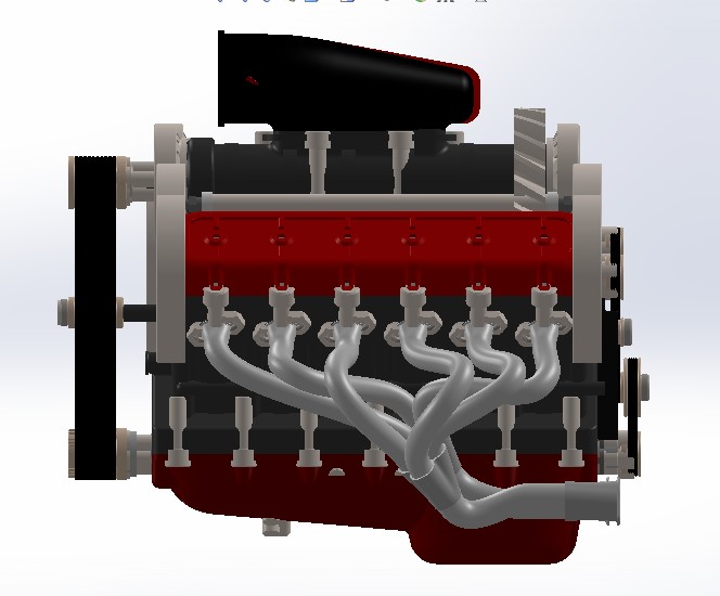 V12发动机3D模型图纸 汽车引擎 水冷设计就绪
