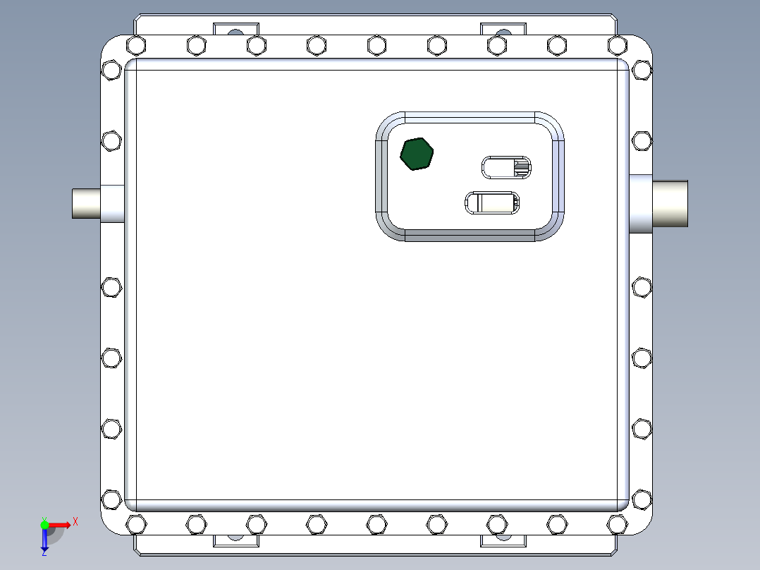 橡胶混合应用的齿轮箱俯视图
