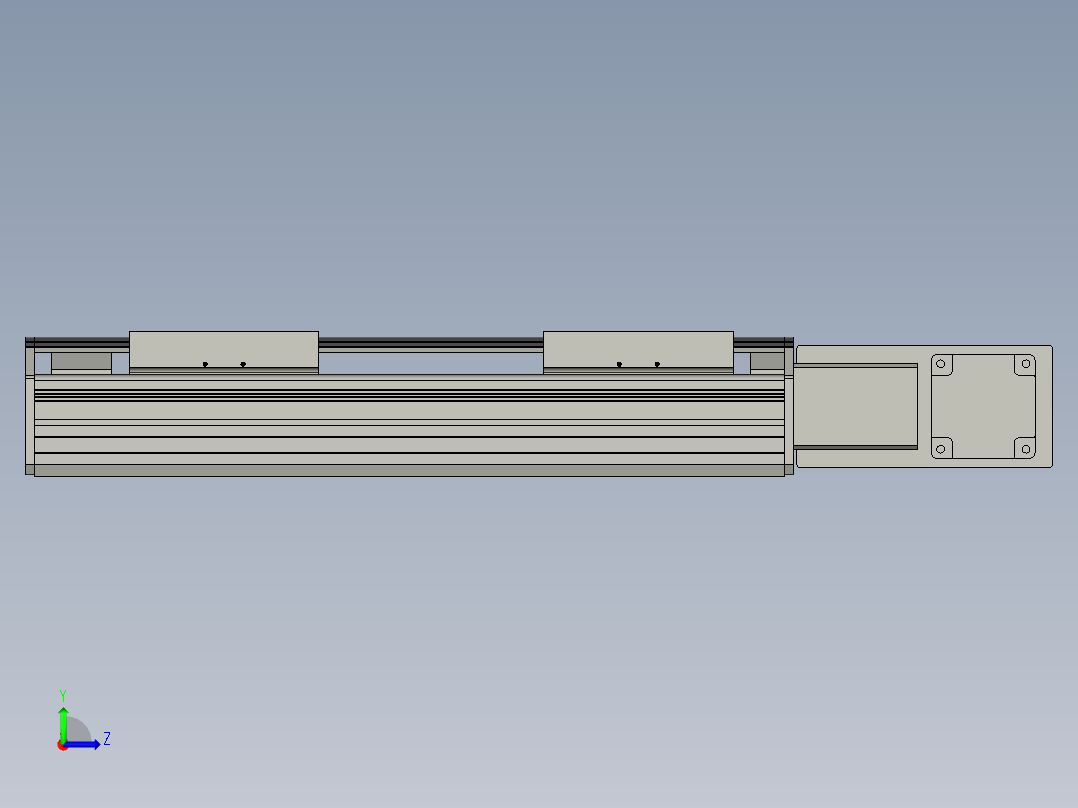 直线模组WG-LHB12-S200-BR设计图纸左视图