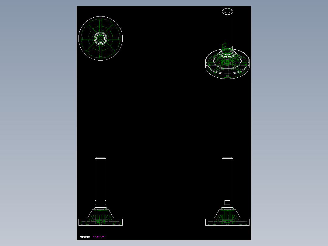 工程塑膠水平調整腳座254-2D多系列多零件图纸模型