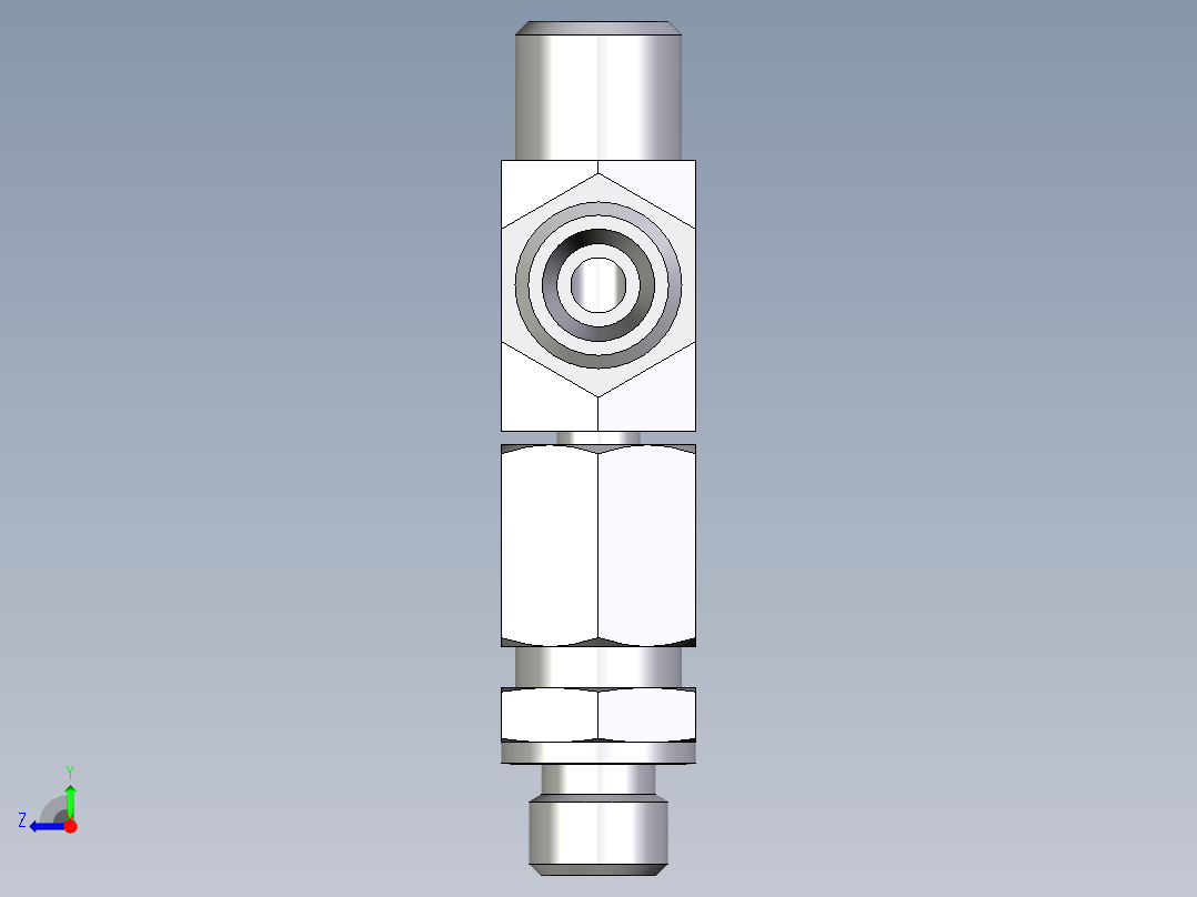 卡套式工业通用硬管接头EO_Assembled_adjustable_standpipe_run_tee_EVL06LMOMD71右视图