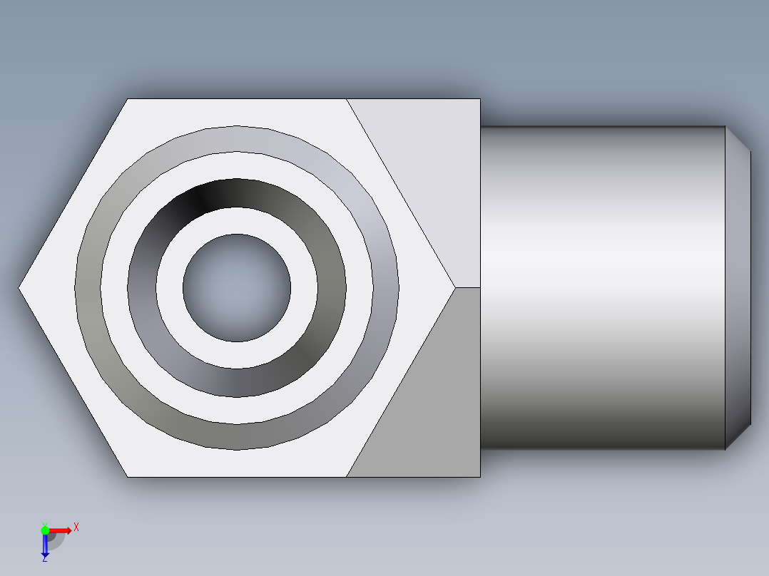 卡套式工业通用硬管接头EO_Assembled_adjustable_standpipe_run_tee_EVL06LMOMD71俯视图