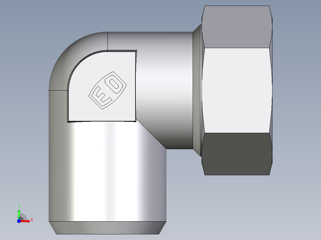 卡套式工业通用硬管接头EO_Weld_elbown_WAS35L前视图