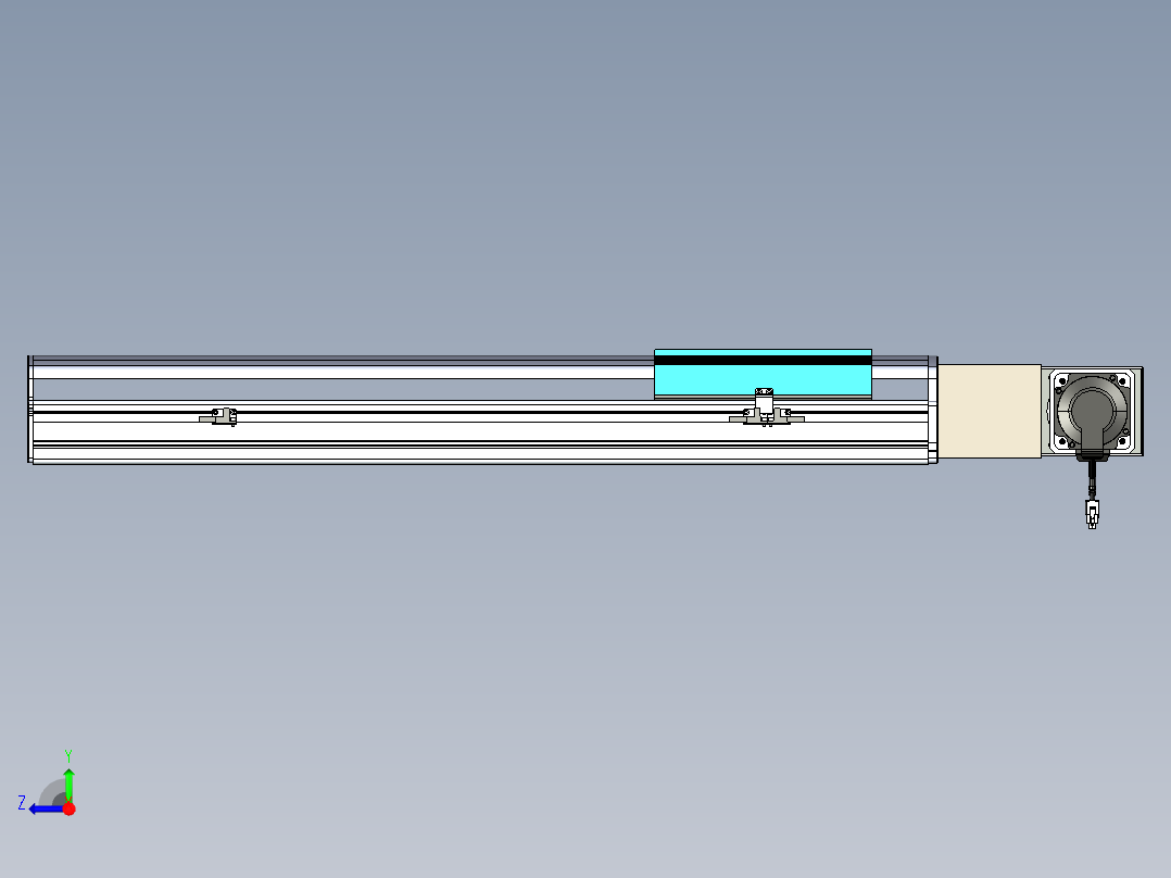 同步带滑台-半封闭B22H-L100-C-S550-L-P75-D3-N5右视图