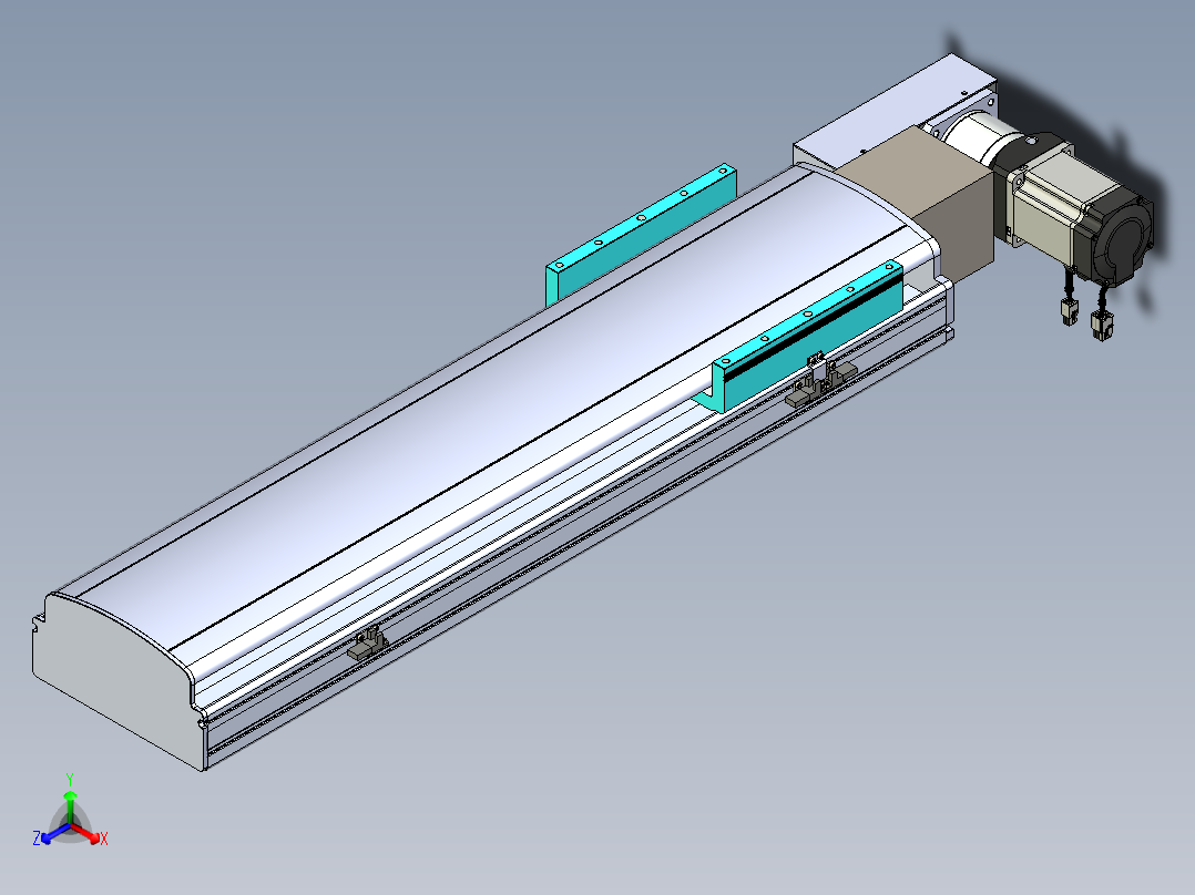 同步带滑台-半封闭B22H-L100-C-S550-L-P75-D3-N5正等轴测图