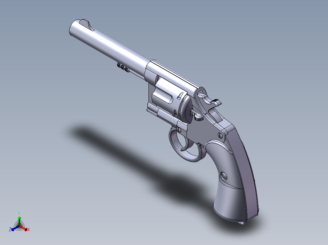 柯尔特M1909左轮手枪（CAL.45口径）正等轴测图