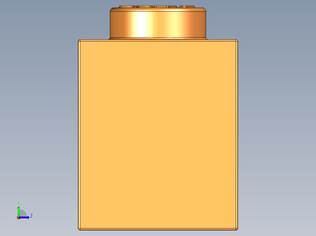 乐高套装 4421基本积木-4713805 - 3005 Bright Orange Brick 1 x 1.STEP左视图