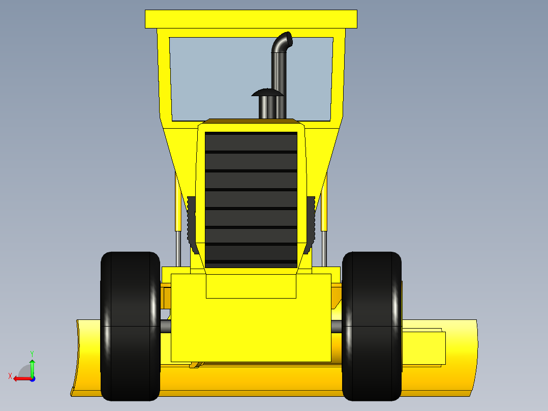 工程平整车3D模型3D模型后视图
