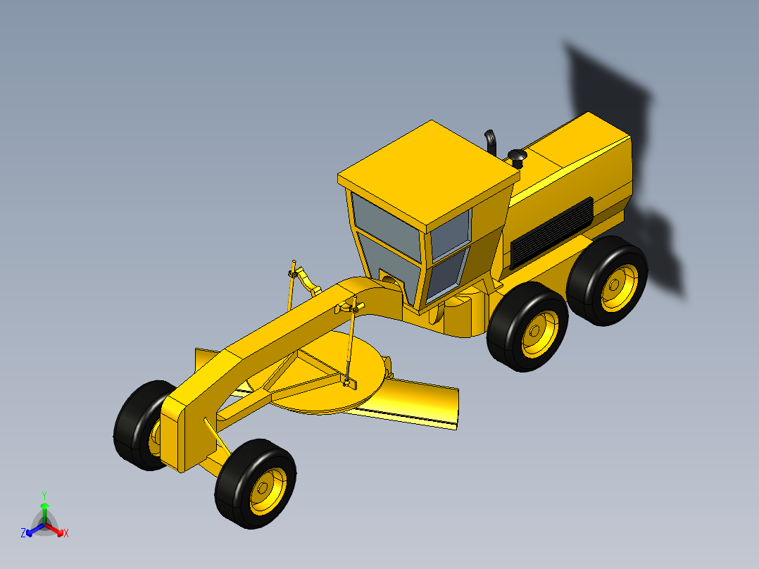 工程平整车3D模型3D模型正等轴测图