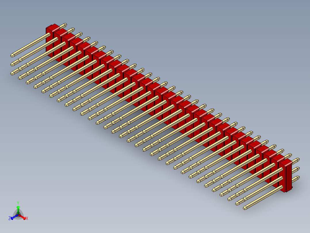 彩色公头100mil（2.54mm）系列-DS1021_red_3x31p_100mil_Type5_rev1.0