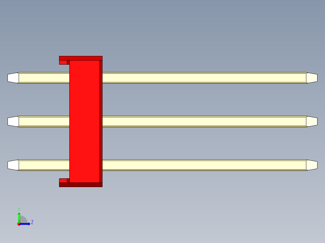 彩色公头100mil（2.54mm）系列-DS1021_red_3x31p_100mil_Type5_rev1.0左视图