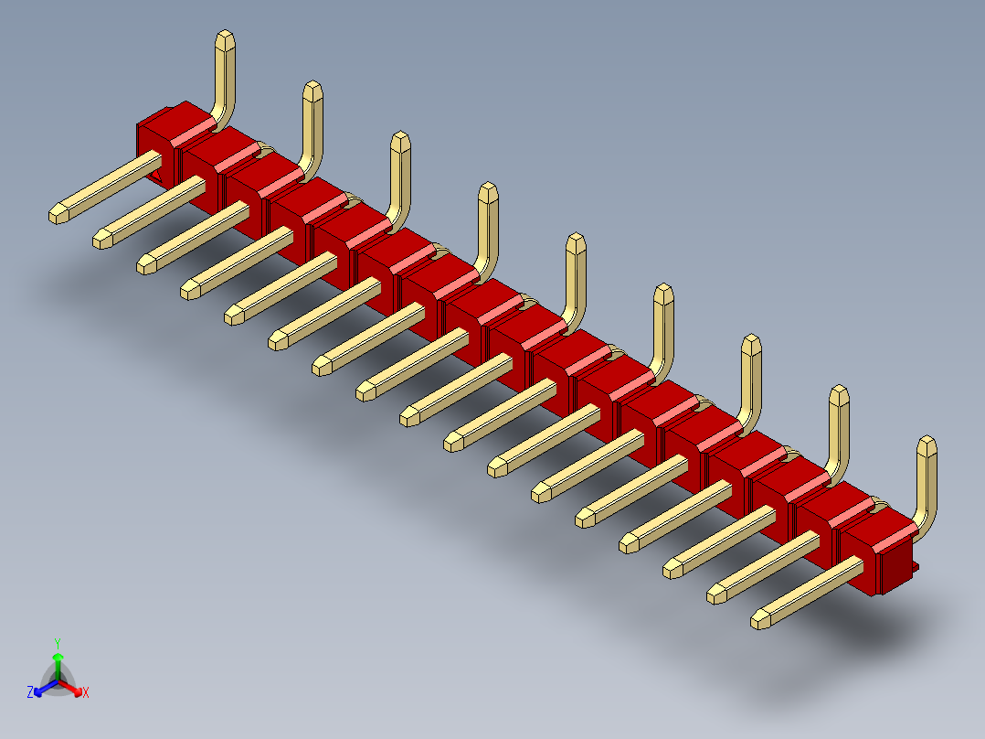 彩色公排针 100mil 2.54mm 系列-DS1022_red_17p_100mil_Type_SMT_R1_rev1.0