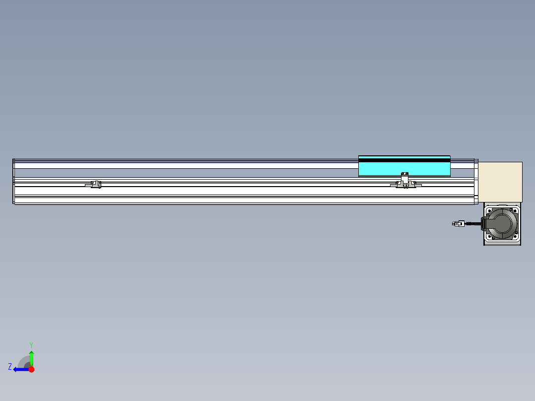 同步带滑台-半封闭B22H-L100-C-S750-LD-P75-D3-N5右视图